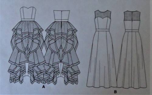 McCALL'S M7124 WoW LINED CLOSE FITTING BODICE DRESSES SIZE A5=6-8-10-12-14 COMPLETE-UNCUT-F/FOLDED