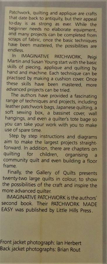 IMAGINATIVE PATCHWORK-PEIGI MARTIN-SUSAN YOUNG -148 PAGE HARDCOVER+DUSTJACKET