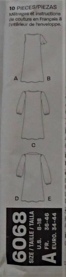 NEW LOOK PATTERNS 6068 SET OF DRESSES SIZE 8 - 18 COMPLETE-UNCUT-FOLDED