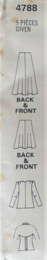 VINTAGE STYLE 4788 SKIRT-CARDIGAN-HALTER TOP-SIZE 12 BUST 34` COMPLETE-UNCUT-F/FOLDED