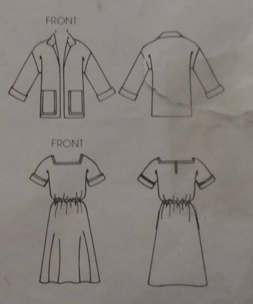 VERY EASY VOGUE PATTERNS 8604 LOOSE FITTING  DRESS & JACKET SIZE 14-16-18 COMPLETE