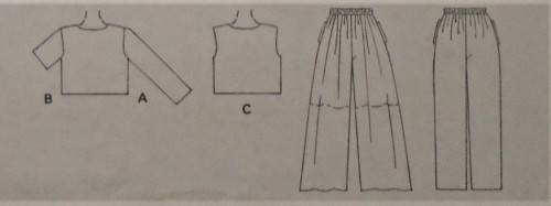 McCALLS 7595 TOP-PULL ON PANTS SPLIT SKIRT OR SHORTS SIZE C=10-12-14 COMPLETE-UNCUT-F/FOLDED