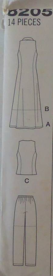 SIMPLICITY 8205  DRESS-WAISTCOAT-PANTS-SHORTS SIZE H=14-16-18 COMPLETE-UNCUT-F/FOLDED
