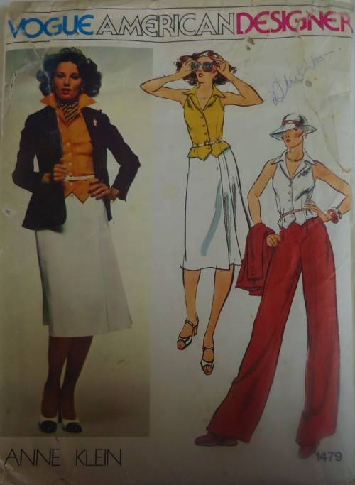 VOGUE 1479 AMERICAN DESIGNER ANNE KLEIN  JACKET-TOP-PANTS  SIZE 14 BUST 92 CM COMPLETE MOSTLY UNCUT