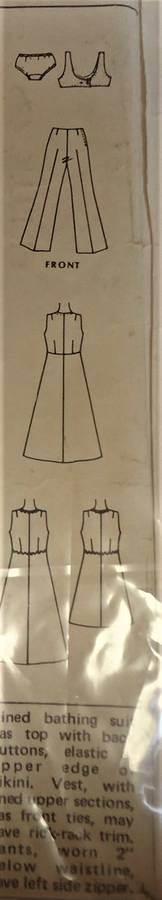 VINTAGE McCALLS 2805 LINED BATHING SUIT-DRESS-PANTS  SIZE 10 - 32 BUST COMPLETE-ZIPLOC