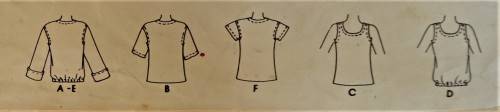 McCALLS 5987  SET OF TOPS SIZE SMALL 8 - 10 COMPLETE IN ENVELOPE
