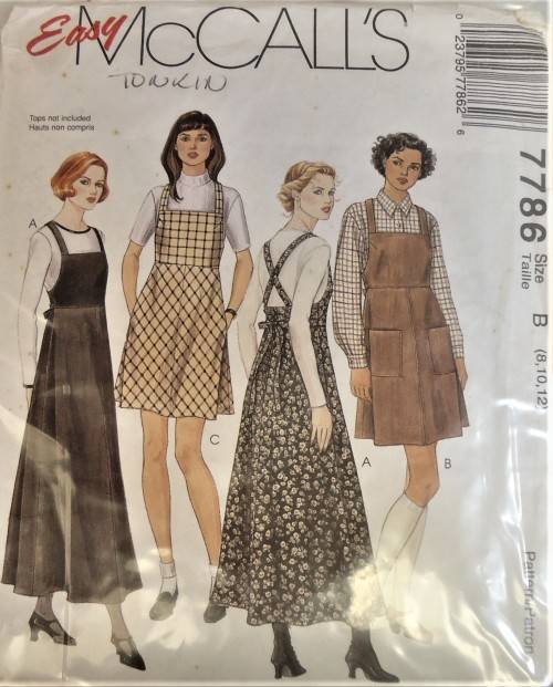 McCALLS 7786 PINAFORE IN 2 LENGTHS SIZE B8-10-12 COMPLETE-ZIPLOC BAG
