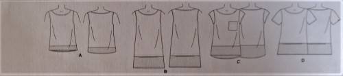 BUTTERICK B6214 LOOSE FITTING PULLOVER TOP SIZE XS-S-M (4-14) SEE LISTING