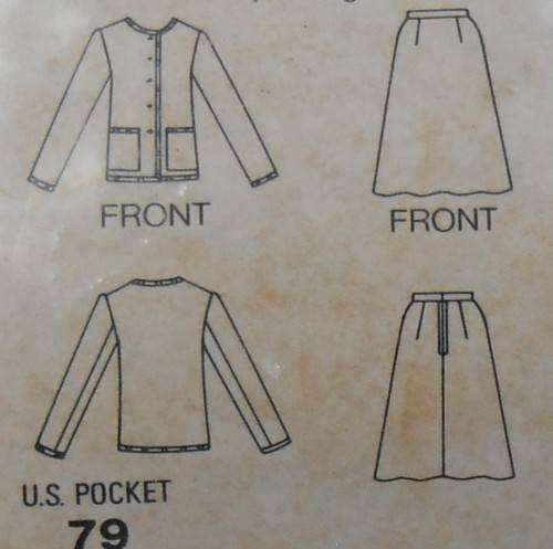 BUTTERICK 5060 JACKET & SKIRT SIZE 14-16-18 COMPLETE-ZIPLOC BAG