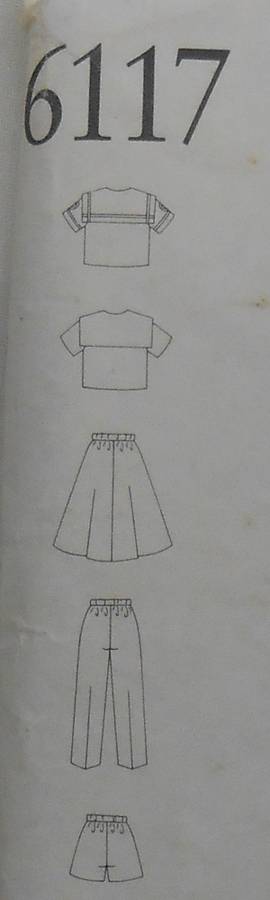 NEW LOOK PATTERNS 6117 GIRLS TOPS-SKIRT-PANTS-SHORTS SIZE 3-9 YEARS COMPLETE-PART CUT