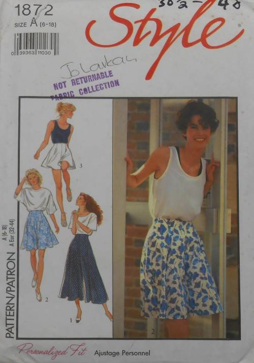 STYLE 1872 CULOTTES & SHORTS  SIZE 18 - 18 COMPLETE