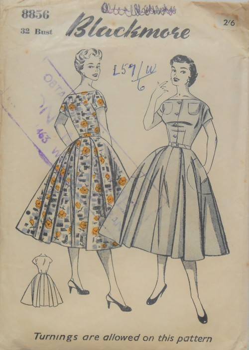 VINTAGE BLACKMORE PATTERN 8856  LADIES DRESS SIZE 32 BUST COMPLETE