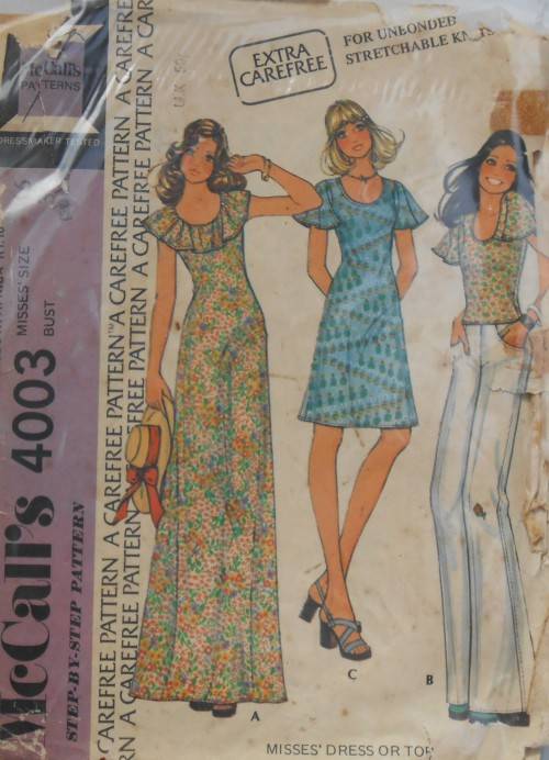 VINTAGE McCALLS 4003 DRESS OR TOP SIZE 16 BUST 38 - COMPLETE - ZIPLOC BAG
