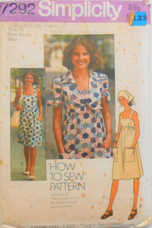 SIMPLICITY 7292 DRESS-JACKET-SCARF SIZE 14 BUST 92 CM COMPLETE