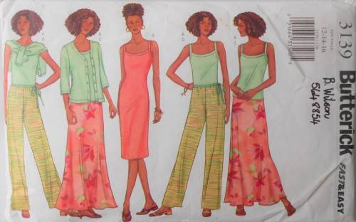 BUTTERICK 3139 JACKET-DRESS-TOP-SKIRT-PANTS SIZE 12-14-16 COMPLETE