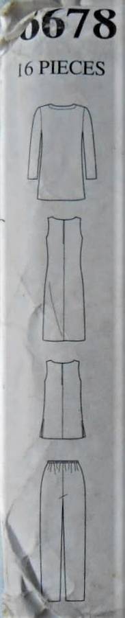 NEW LOOK PATTERN 6678 DRESS-LONG JACKET-TOP-PANTS SIZE 8-18 COMPLETE-PART CUT