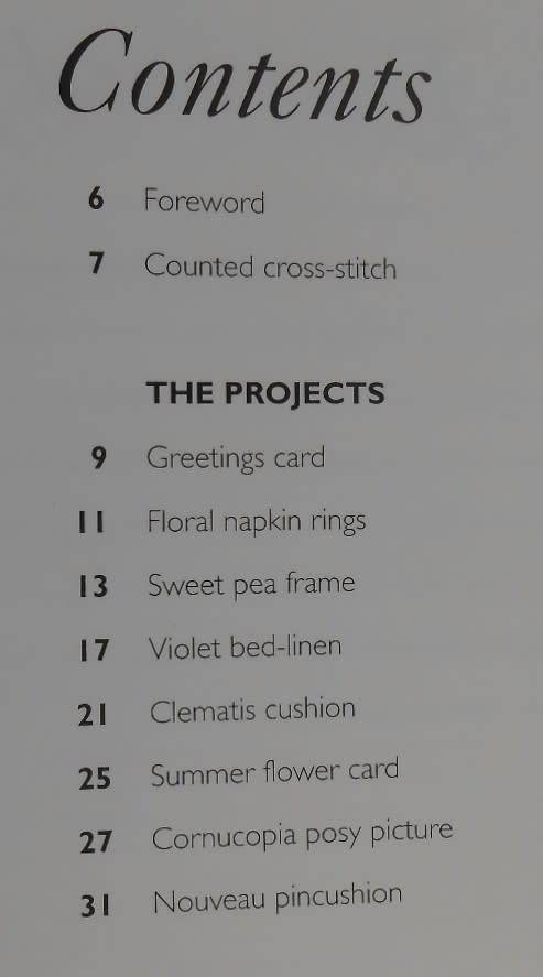 THE CROSS STITCH TREASURY - FLOWERS - 36 PAGE HARDCOVER BOOK