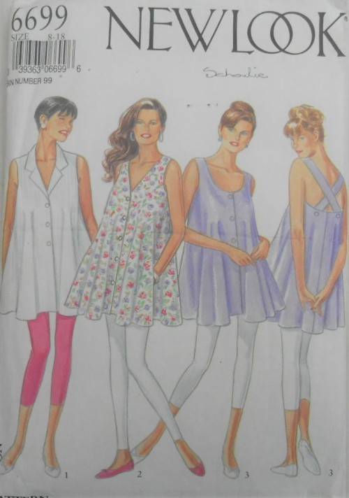 NEW LOOK PATTERNS 6699 LOOSE FITTING CROSSOVER TOPS SIZE 8-18 COMPLETE CUT TO 14/16