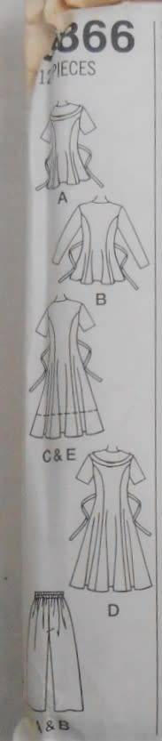 SIMPLICITY 8866 DRESS-TUNIC-PANTS SIZE 8-8-10 COMPLETE