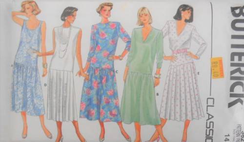 BUTTERICK 3627 LOOSE FITTING PULLOVER DRESS SIZE 14 COMPLETE-PART CUT