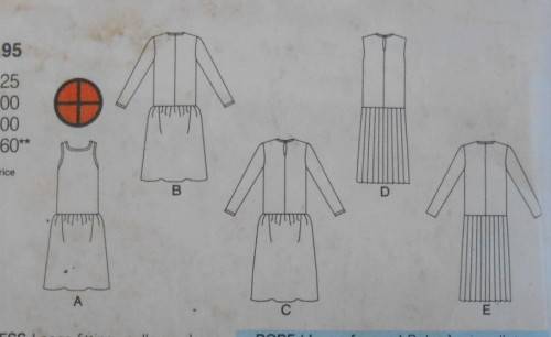 BUTTERICK 3627 LOOSE FITTING PULLOVER DRESS SIZE 14 COMPLETE-PART CUT