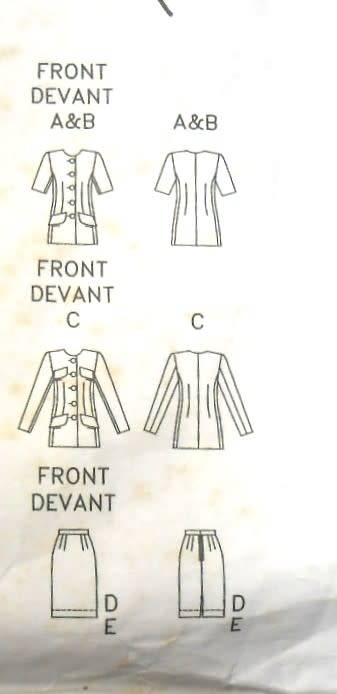 BUTTERICK 5998 TOP & SKIRT SIZE 12-14-16 COMPLETE