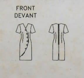 BUTTERICK 6882 SEMI FITTED DRESS WITH SHAPED FRONT OVERLAY & BUTTONS SIZE 6-8-10 COMPLETE-UNCUT-F/F