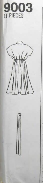 SIMPLICITY 9003 LOOSE FITTING PULLOVER DRESS + BELT SIZE 12-14-16 COMPLETE-UNCUT-F/FOLDED
