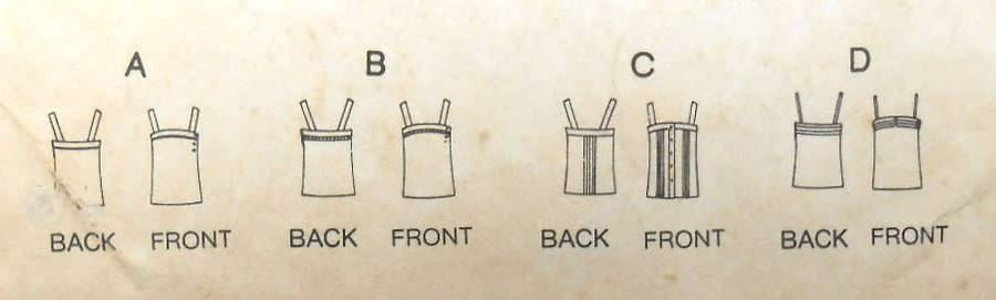 VOGUE 7607 CAMISOLE TOPS  SIZE 12 COMPLETE-MOSTLY UNCUT-ZIPLOC