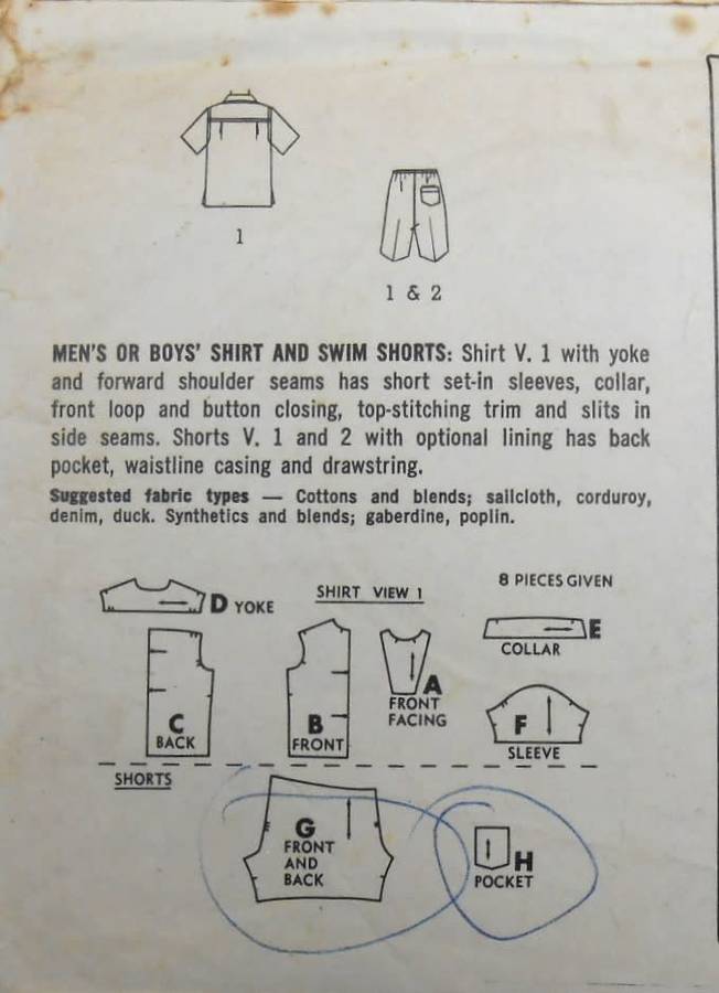 VINTAGE SIMPLICITY 6562 BOYS TOP SIZE 14 CHEST 32 NO SHORTS SUPPLIED