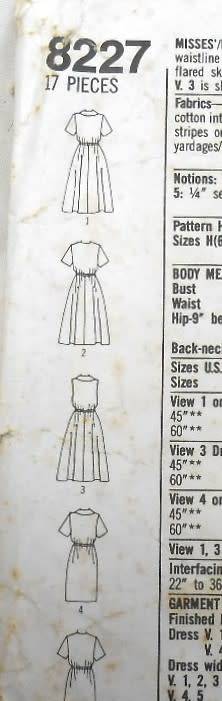 SIMPLICITY 8227 DRESS WITH SLIM OR FLARED SKIRT SIZE P 12-18 SEE LISTING