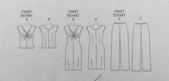 BUTTERICK B4789 TOP-DRESS-PANTS SIZE 8-10-12-14 COMPLETE-CUT TO 14