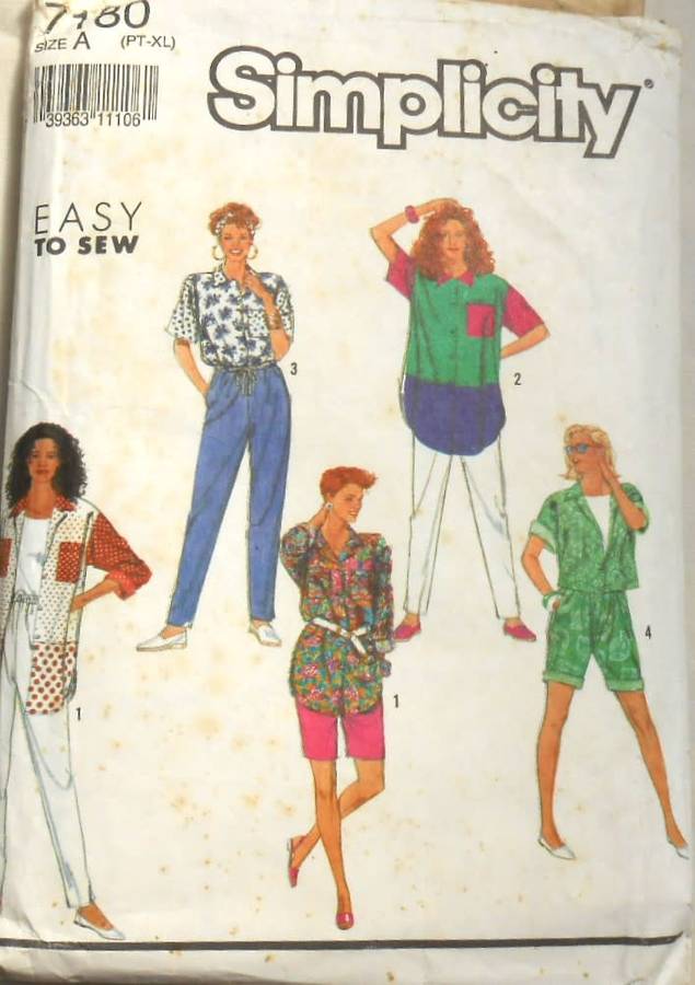 SIMPLICITY 7180 SHIRT-SHORTS-PANTS SIZE PT-XL COMPLETE CUT TO M (14-16)