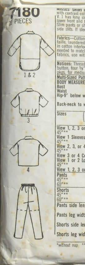 SIMPLICITY 7180 SHIRT-SHORTS-PANTS SIZE PT-XL COMPLETE CUT TO M (14-16)