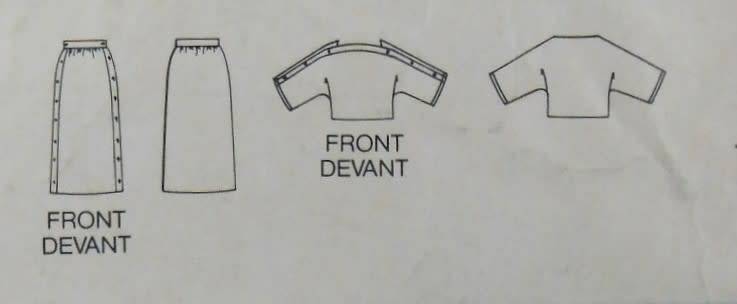 BUTTERICK 5264 TOP & SKIRT - SIZE 6-8-10 COMPLETE-CUT TO SIZE 8 ZIPLOC