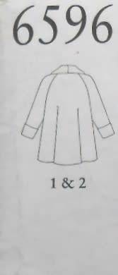 NEW LOOK PATTERNS 6596 COAT WITH FOLD-OVER COLLAR & CUFFS SIZE 8-20 COMPLETE-UNCUT-F/FOLDED