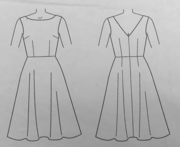 VOGUE AMERICAN DESIGNER V1422 LINED DRESS WITH FITTED BODICE  SIZE 6-8-10-12-14 COMPLETE-CUT TO 14