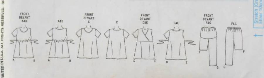 BUTTERICK B4201 MATERNITY TOPS-SHORTS-PANTS SIZE 8-10-12 COMPLETE-CUT TO SIZE 12