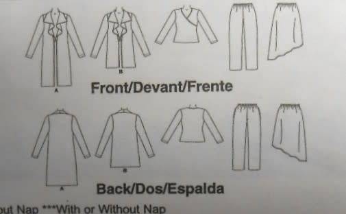 McCALLS M4665 UNLINED JACKET-TOP-PANTS-SKIRT SIZE XS-M (4-14) COMPLETE-ONLY PANTS-CUT-ZIPLOC
