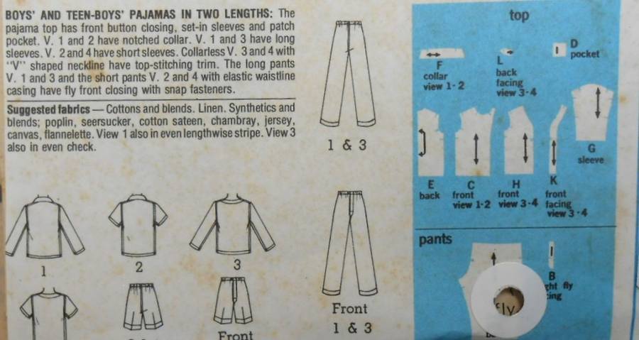 SIMPLICITY 6076 BOYS & TEEN PJS SIZE 6 YEARS-CHEST 64 CM  COMPLETE