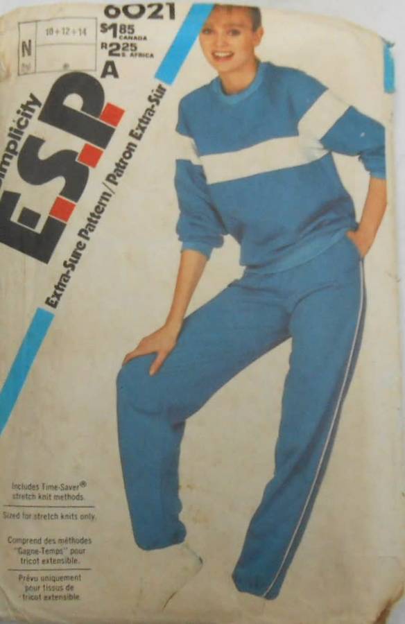 SIMPLICITY 6021 TRACKSUIT TOP & PANTS SIZE 10-12-14 COMPLETE-CUT  TO 14-ZIPLOC