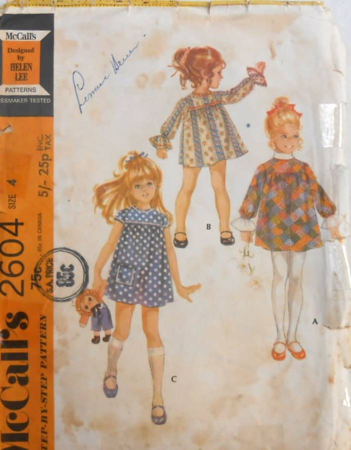 McCALLS 26O4 GIRLS DRESS SIZE 4 YEARS COMPLETE