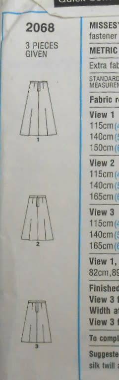 STYLE 2068 SLIGHTLY FLARED SKIRTS SIZE 16 WAIST 76 CM-COMPLETE