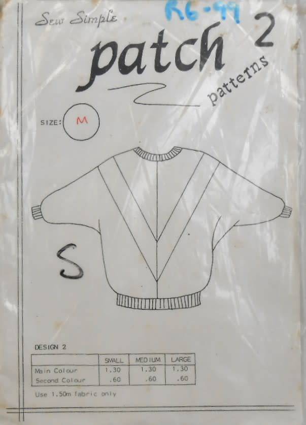 SEW SIMPLE PATCH DESIGN 2 -  CONTRAST SWEATSHIRT  SIZE M 36/38 OR 92/97 CM- COMPLETE F/F