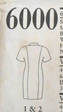 NEW LOOK PATTERNS 6000 FRONT BUTTON DRESS SIZE-8-18-COMPLETE-CUT TO 14