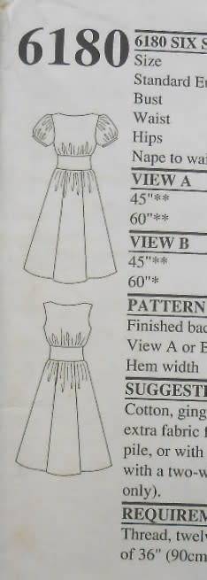 NEW LOOK PATTERNS 6180 FRONT BUTTON HIGH WAIST PANELED DRESS SIZES-8-18- NO SEWING INSTRUCTIONS