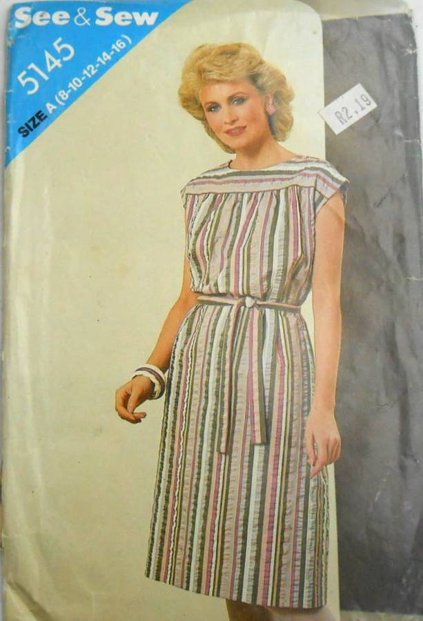 BUTTERICK 5145 LOOSE FITTING PULLOVER DRESS SIZE 8-16 COMPLETE-CUT TO SIZE 16
