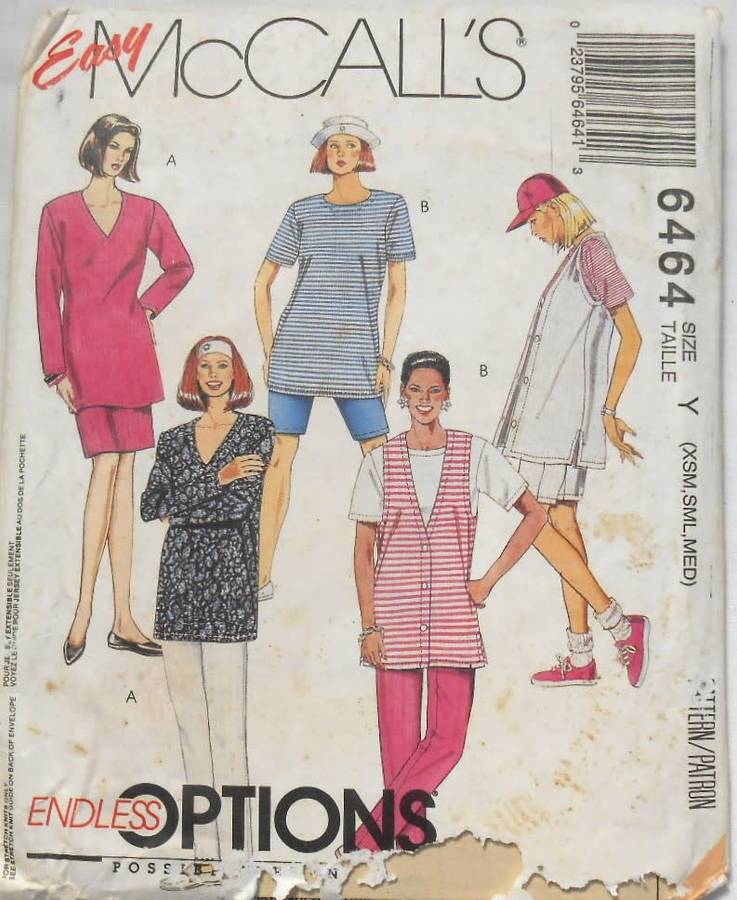 McCALLS 6464 TOPS-VEST-SKIRT-PANTS-SHORTS SIZE XS-S-M (4-14) COMPLETE-UNCUT-F/FOLDED