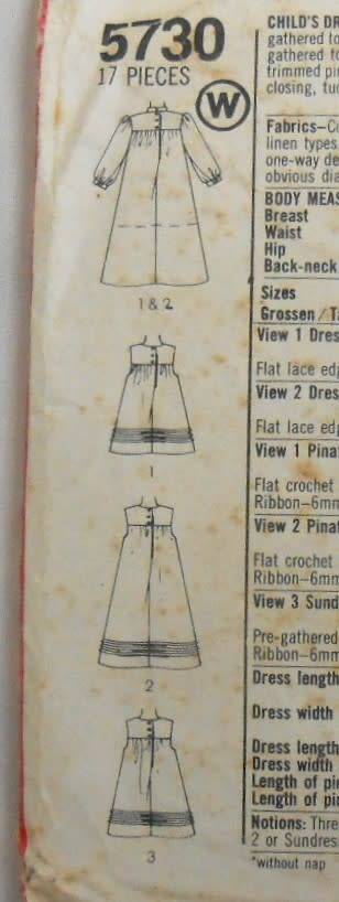 VINTAGE SIMPLICITY 5730  GIRLS DRESS OR PINAFORE-SUNDRESS  SIZE 3 YEARS-COMPLETE-ZIPLOC