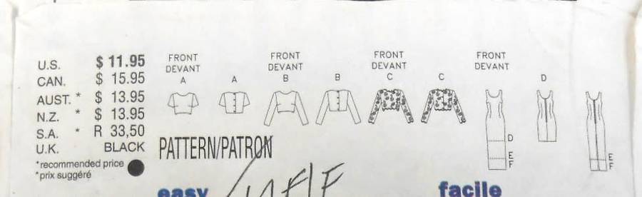 BUTTERICK 4782 STUNNING TOP & DRESS SIZE 12-14-16 COMPLETE-UNCUT-F/FOLDED